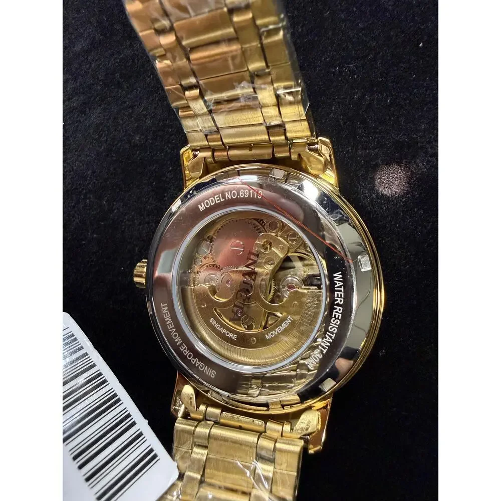 Invicta Objet D Art Men's 42.5mm Automatic Watch Gold White Skeleton Dial 69120